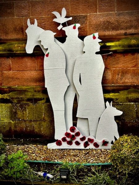 Remembrance day memorial outside church