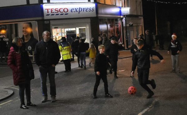 Christmas lights switch on event