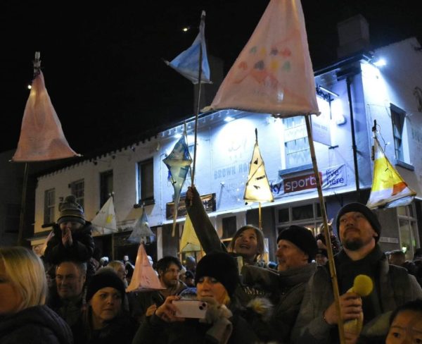 Christmas lights switch on event lanterns