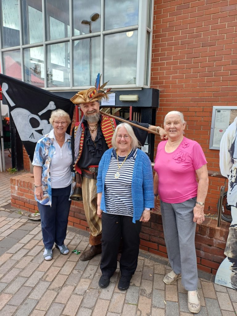 Cllrs Kynaston, Marple & Griffiths with Town Pirate