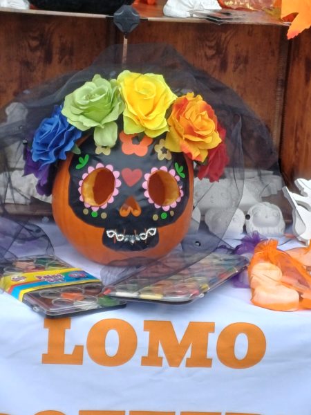 Carved decorated pumpkin