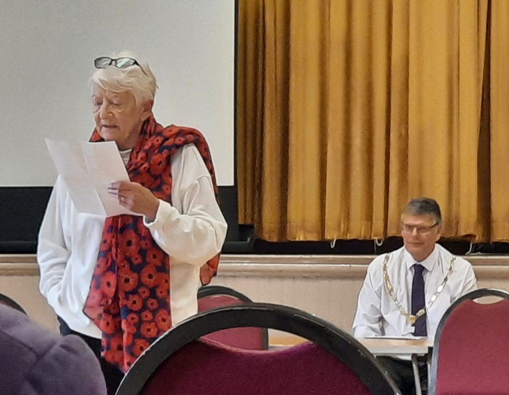 Mrs Wood from Neston Flower Society
