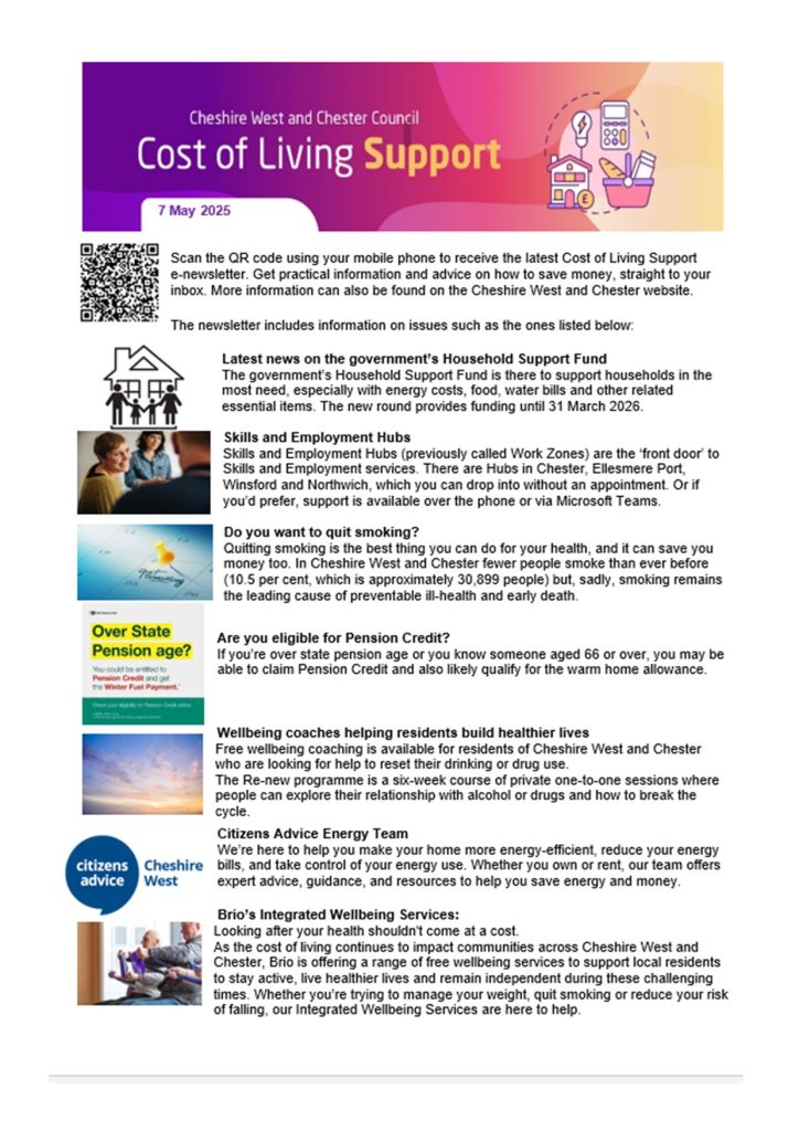 Cost of living support